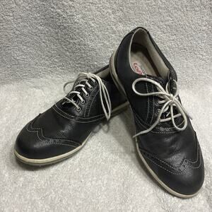 Footjoy Women’s Black Golf Oxford Shoes LoPro Wing Tip Lace Up Sz 6.5 Sport
